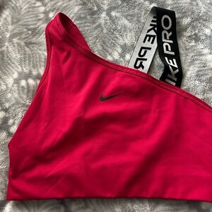 Nike Women's Red One-Shoulder Swim Top